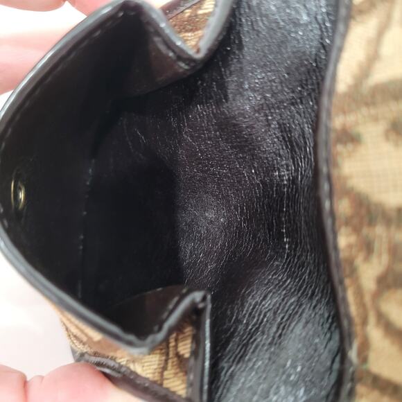 Auth Christian Dior Monogram Trotter Coin Case Brown Small Wallet Compact Retro - Picture 4 of 11